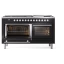 Professional Plus II 60 UP60FWMPBK Freestanding Dual Fuel Range with 9 Sealed Burners with Griddle Double Oven with Triple Glass Door with Stainless Steel knobs view 4