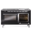 Professional Plus II 60 UP60FWMPBK Freestanding Dual Fuel Range with 9 Sealed Burners with Griddle Double Oven with Triple Glass Door with Stainless Steel knobs view 5
