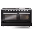 Professional Plus II 60 UP60FWMPBK Freestanding Dual Fuel Range with 9 Sealed Burners with Griddle Double Oven with Triple Glass Door with Stainless Steel knobs view 6