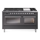 Professional Plus II 60 UP60FWMPMG Freestanding Dual Fuel Range with 9 Sealed Burners with Griddle Double Oven with Triple Glass Door with Stainless Steel knobs view 1