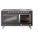 Professional Plus II 60 UP60FWMPMG Freestanding Dual Fuel Range with 9 Sealed Burners with Griddle Double Oven with Triple Glass Door with Stainless Steel knobs view 5