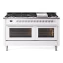 Professional Plus II 60 UP60FWMPWH Freestanding Dual Fuel Range with 9 Sealed Burners with Griddle Double Oven with Triple Glass Door with Stainless Steel knobs view 1