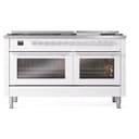 Professional Plus II 60 UP60FWMPWH Freestanding Dual Fuel Range with 9 Sealed Burners with Griddle Double Oven with Triple Glass Door with Stainless Steel knobs view 2