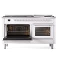 Professional Plus II 60 UP60FWMPWH Freestanding Dual Fuel Range with 9 Sealed Burners with Griddle Double Oven with Triple Glass Door with Stainless Steel knobs view 4
