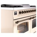 Nostalgie II 40 UPD40FNMPAWB Freestanding Dual Fuel Range with 6 Sealed Burners with Griddle Double Oven with Triple Glass Door with Bronze knobs view 7