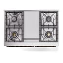 Nostalgie II 40 UPD40FNMPAWB Freestanding Dual Fuel Range with 6 Sealed Burners with Griddle Double Oven with Triple Glass Door with Bronze knobs view 8