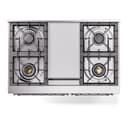 Nostalgie II 40 UPD40FNMPAWC Freestanding Dual Fuel Range with 6 Sealed Burners with Griddle Double Oven with Triple Glass Door with Chrome knobs view 8