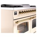 Nostalgie II Series 40 inch Freestanding Dual Fuel Range with Natural Gas, 6 Sealed Burners, Double Ovens, 4.3 cu. ft. Total Oven Capacity, Griddle, Convection Oven, Continuous Grates, Viewing Window, Storage Drawer with Brass Trim view 7