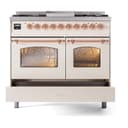 Nostalgie II 40 UPD40FNMPAWP Freestanding Dual Fuel Range with 6 Sealed Burners with Griddle Double Oven with Triple Glass Door with Copper knobs view 6