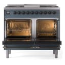 Nostalgie II 40 UPD40FNMPBGB Freestanding Dual Fuel Range with 6 Sealed Burners with Griddle Double Oven with Triple Glass Door with Bronze knobs view 3