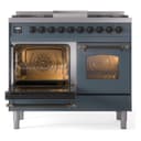 Nostalgie II 40 UPD40FNMPBGB Freestanding Dual Fuel Range with 6 Sealed Burners with Griddle Double Oven with Triple Glass Door with Bronze knobs view 4
