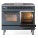 Nostalgie II 40 UPD40FNMPBGB Freestanding Dual Fuel Range with 6 Sealed Burners with Griddle Double Oven with Triple Glass Door with Bronze knobs view 5