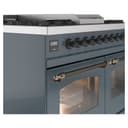 Nostalgie II 40 UPD40FNMPBGB Freestanding Dual Fuel Range with 6 Sealed Burners with Griddle Double Oven with Triple Glass Door with Bronze knobs view 7
