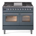 Nostalgie II 40 UPD40FNMPBGC Freestanding Dual Fuel Range with 6 Sealed Burners with Griddle Double Oven with Triple Glass Door with Chrome knobs view 1