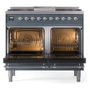 Nostalgie II 40 UPD40FNMPBGC Freestanding Dual Fuel Range with 6 Sealed Burners with Griddle Double Oven with Triple Glass Door with Chrome knobs view 3