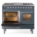 Nostalgie II 40 UPD40FNMPBGC Freestanding Dual Fuel Range with 6 Sealed Burners with Griddle Double Oven with Triple Glass Door with Chrome knobs view 4