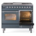 Nostalgie II 40 UPD40FNMPBGC Freestanding Dual Fuel Range with 6 Sealed Burners with Griddle Double Oven with Triple Glass Door with Chrome knobs view 5