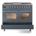 Nostalgie II 40 UPD40FNMPBGC Freestanding Dual Fuel Range with 6 Sealed Burners with Griddle Double Oven with Triple Glass Door with Chrome knobs view 6
