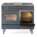 Nostalgie II 40 UPD40FNMPBGG Freestanding Dual Fuel Range with 6 Sealed Burners with Griddle Double Oven with Triple Glass Door with Brass knobs view 5