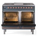 Nostalgie II 40 UPD40FNMPBGP Freestanding Dual Fuel Range with 6 Sealed Burners with Griddle Double Oven with Triple Glass Door with Copper knobs view 3