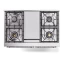 Nostalgie II 40 UPD40FNMPBKC Freestanding Dual Fuel Range with 6 Sealed Burners with Griddle Double Oven with Triple Glass Door with Chrome knobs view 8