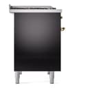 Nostalgie II 40 UPD40FNMPBKG Freestanding Dual Fuel Range with 6 Sealed Burners with Griddle Double Oven with Triple Glass Door with Brass knobs view 9