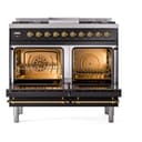 Nostalgie II Series 40 inch Freestanding Dual Fuel Range with Natural Gas, 6 Sealed Burners, Double Ovens, 4.3 cu. ft. Total Oven Capacity, Griddle, Convection Oven, Continuous Grates, Storage Drawer with Brass Trim view 3