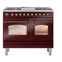 Nostalgie II 40 UPD40FNMPBUB Freestanding Dual Fuel Range with 6 Sealed Burners with Griddle Double Oven with Triple Glass Door with Bronze knobs view 2