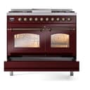 Nostalgie II 40 UPD40FNMPBUB Freestanding Dual Fuel Range with 6 Sealed Burners with Griddle Double Oven with Triple Glass Door with Bronze knobs view 6