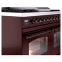 Nostalgie II 40 UPD40FNMPBUB Freestanding Dual Fuel Range with 6 Sealed Burners with Griddle Double Oven with Triple Glass Door with Bronze knobs view 7