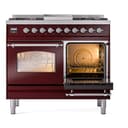 Nostalgie II 40 UPD40FNMPBUC Freestanding Dual Fuel Range with 6 Sealed Burners with Griddle Double Oven with Triple Glass Door with Chrome knobs view 5