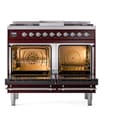 Nostalgie II 40 UPD40FNMPBUC Freestanding Dual Fuel Range with 6 Sealed Burners with Griddle Double Oven with Triple Glass Door with Chrome knobs view 3