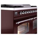 Nostalgie II 40 UPD40FNMPBUC Freestanding Dual Fuel Range with 6 Sealed Burners with Griddle Double Oven with Triple Glass Door with Chrome knobs view 7