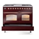 Nostalgie II 40 UPD40FNMPBUP Freestanding Dual Fuel Range with 6 Sealed Burners with Griddle Double Oven with Triple Glass Door with Copper knobs view 6