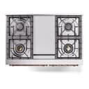 Nostalgie II 40 UPD40FNMPBUP Freestanding Dual Fuel Range with 6 Sealed Burners with Griddle Double Oven with Triple Glass Door with Copper knobs view 8