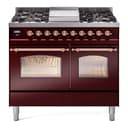 Nostalgie II 40 UPD40FNMPBUP Freestanding Dual Fuel Range with 6 Sealed Burners with Griddle Double Oven with Triple Glass Door with Copper knobs view 1