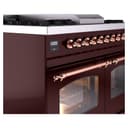 Nostalgie II 40 UPD40FNMPBUP Freestanding Dual Fuel Range with 6 Sealed Burners with Griddle Double Oven with Triple Glass Door with Copper knobs view 7