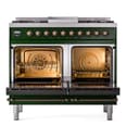 Nostalgie II 40 UPD40FNMPEGB Freestanding Dual Fuel Range with 6 Sealed Burners with Griddle Double Oven with Triple Glass Door with Bronze knobs view 3