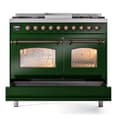 Nostalgie II 40 UPD40FNMPEGB Freestanding Dual Fuel Range with 6 Sealed Burners with Griddle Double Oven with Triple Glass Door with Bronze knobs view 6