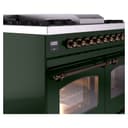 Nostalgie II 40 UPD40FNMPEGB Freestanding Dual Fuel Range with 6 Sealed Burners with Griddle Double Oven with Triple Glass Door with Bronze knobs view 7