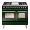 Nostalgie II 40 UPD40FNMPEGC Freestanding Dual Fuel Range with 6 Sealed Burners with Griddle Double Oven with Triple Glass Door with Chrome knobs view 1