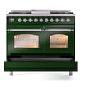 Nostalgie II 40 UPD40FNMPEGC Freestanding Dual Fuel Range with 6 Sealed Burners with Griddle Double Oven with Triple Glass Door with Chrome knobs view 6