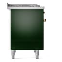 Nostalgie II 40 UPD40FNMPEGG Freestanding Dual Fuel Range with 6 Sealed Burners with Griddle Double Oven with Triple Glass Door with Brass knobs view 9