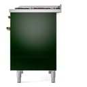 Nostalgie II 40 UPD40FNMPEGG Freestanding Dual Fuel Range with 6 Sealed Burners with Griddle Double Oven with Triple Glass Door with Brass knobs view 10