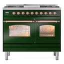 Nostalgie II 40 UPD40FNMPEGP Freestanding Dual Fuel Range with 6 Sealed Burners with Griddle Double Oven with Triple Glass Door with Copper knobs view 2