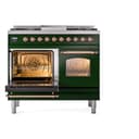 Nostalgie II 40 UPD40FNMPEGP Freestanding Dual Fuel Range with 6 Sealed Burners with Griddle Double Oven with Triple Glass Door with Copper knobs view 4