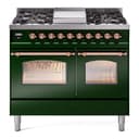 Nostalgie II 40 UPD40FNMPEGP Freestanding Dual Fuel Range with 6 Sealed Burners with Griddle Double Oven with Triple Glass Door with Copper knobs view 1
