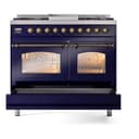 Nostalgie II 40 UPD40FNMPMBB Freestanding Dual Fuel Range with 6 Sealed Burners with Griddle Double Oven with Triple Glass Door with Bronze knobs view 6