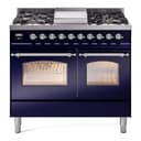 Nostalgie II 40 UPD40FNMPMBC Freestanding Dual Fuel Range with 6 Sealed Burners with Griddle Double Oven with Triple Glass Door with Chrome knobs view 1