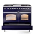 Nostalgie II 40 UPD40FNMPMBC Freestanding Dual Fuel Range with 6 Sealed Burners with Griddle Double Oven with Triple Glass Door with Chrome knobs view 6